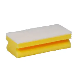 Spugna CLEAN&CLEVER PRO 61, 7×15 cm, giallo/bianco