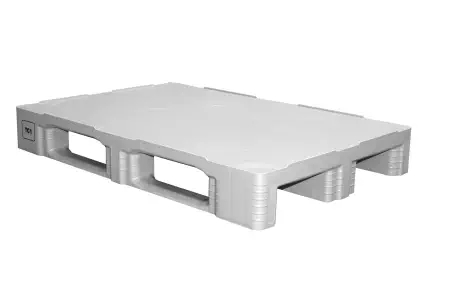 Palette en plastique, blanche, 1200 x 800 x 140 mm