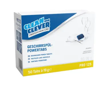 CLEAN&CLEVER powertabs lave-vaisselle 10en1 PRO 125, Box 50p