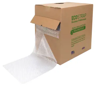 Film à bulles d'air recyclé ECOSTRAP en boîte distributrice