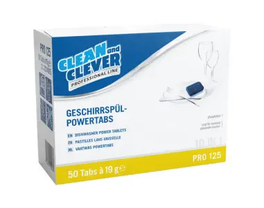 CLEAN&CLEVER Geschirrspül-Powertabs 10 in 1 PRO 125, Box 50s