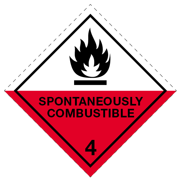 Etiquette dangereuse 4.2 PE, Label 4 avec texte