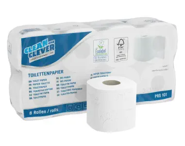 WC-Papier PRO101 Zellstoffmix weiss, 3-lagig, 250 Blatt, 9,4x11cm
