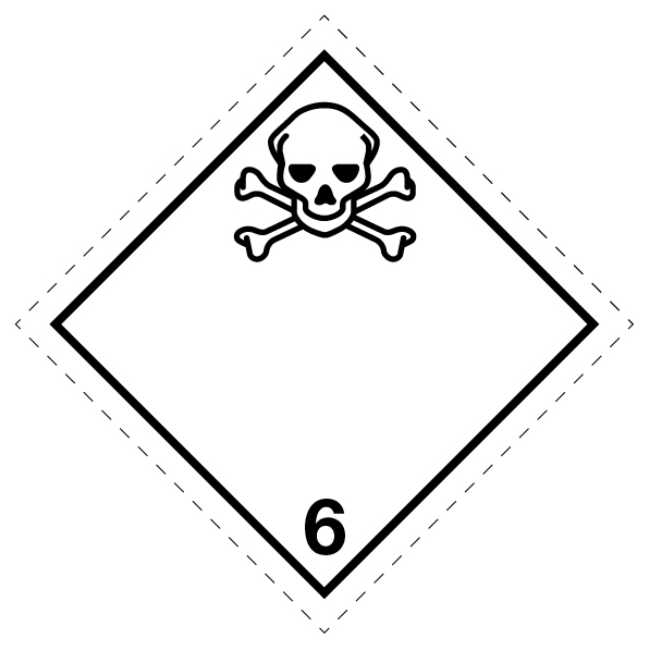 Etiquette dangereuse 6.1, Lable 6 sans texte en papier