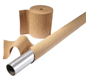 Papier d'emballage crêpé, brun, rouleau étroit 10 cm de large