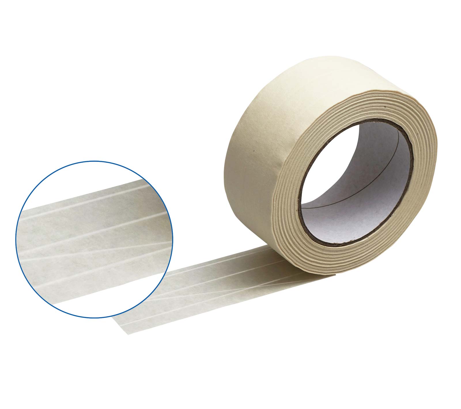 Ruban autocollant en papier, 135 my, blanc, 50 mm x 50 m
