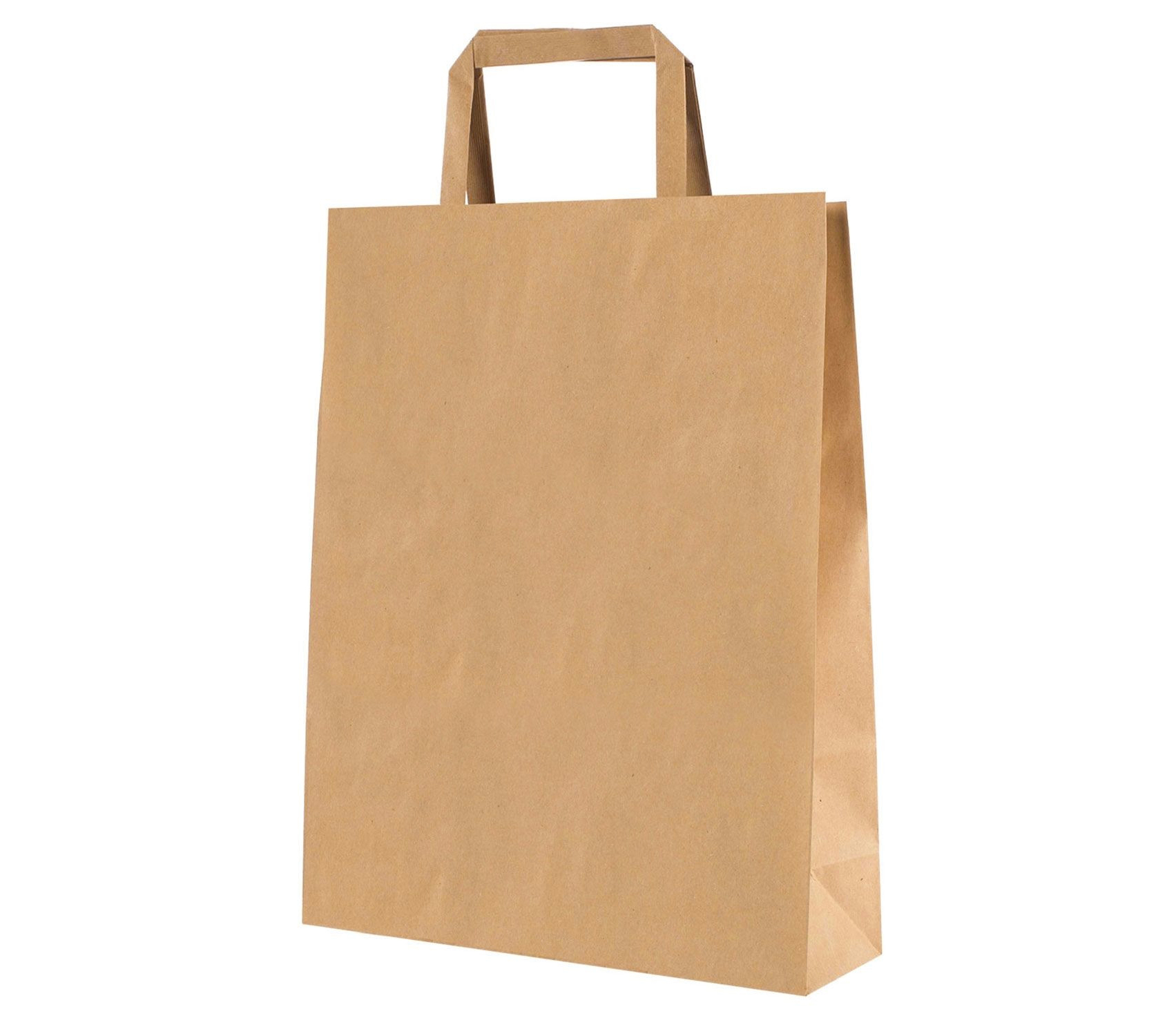 Papiertragetasche mit Flachhenkel, 180 x 70 x 250 mm