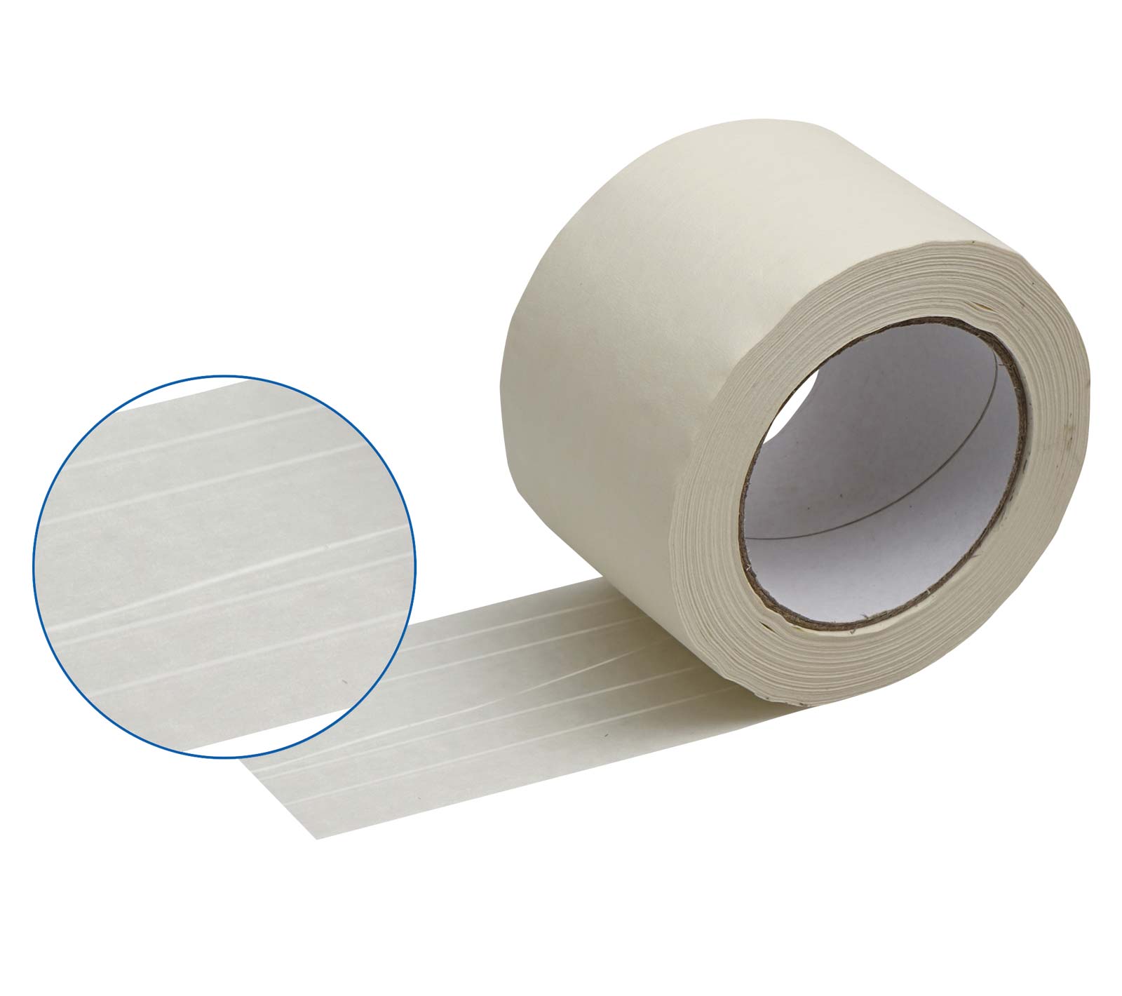 Ruban autocollant en papier, blanc, 75 mm x 50 m