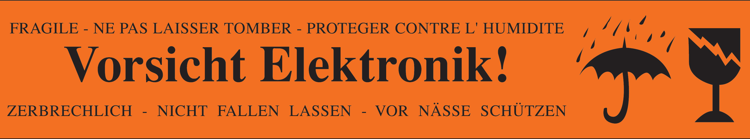 PVC-Selbstklebeband, orange, Schwarz, Druck: 