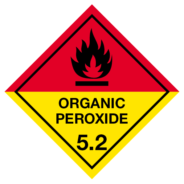 Etiquette dangereuse 5.2, label 5 avec texte en papier