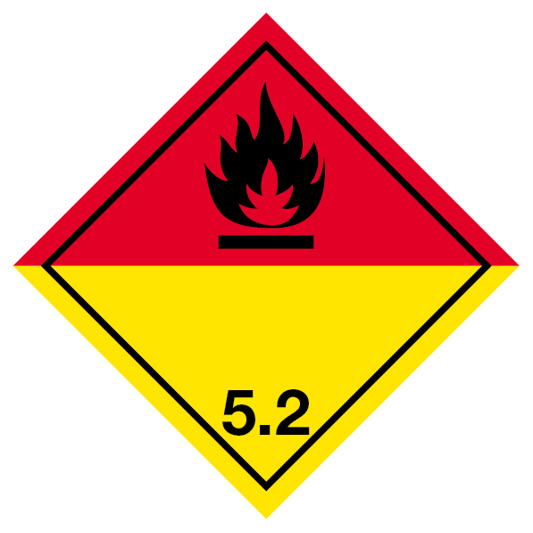 Etiquette dangereuse 5.2, label 5 sans texte en papier